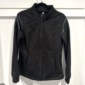 FABLETICS Bray Moto Jacket leather sport tech rain snow water resistant fleece L